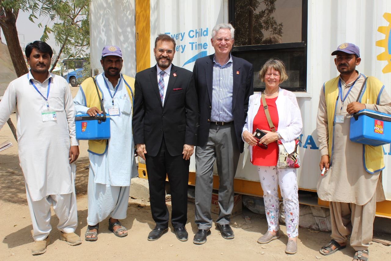 22nd March, 2018. Karachi. RIPR Chris Offer & PDG Penny visited Rotary Resource Center in Gulshan Town and also visited Rotary PTP on Supewr Highway. They saw the work being done to reach the last child.
