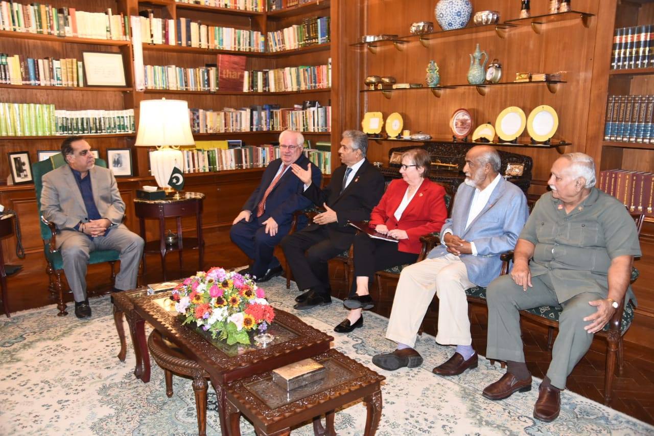 Rotary Chair Mike McGovern, NPPC Chair Aziz Memon & Director Carol Pandak called on Governor Sindh H E Imran Ismail. 2nd April. 2019.